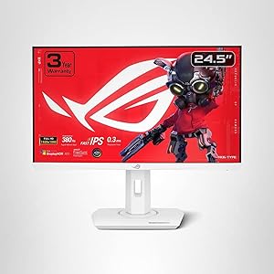 ASUS ROG Strix 25 (24.5-inch viewable) 1080P HDR Gaming Monitor (XG259QNG-W) - White, Full HD, 380Hz, 0.3ms, Fast IPS, Low Motion Blur Sync, FreeSync Premium, DisplayWidget, Ergonomic, 3 yr Warranty