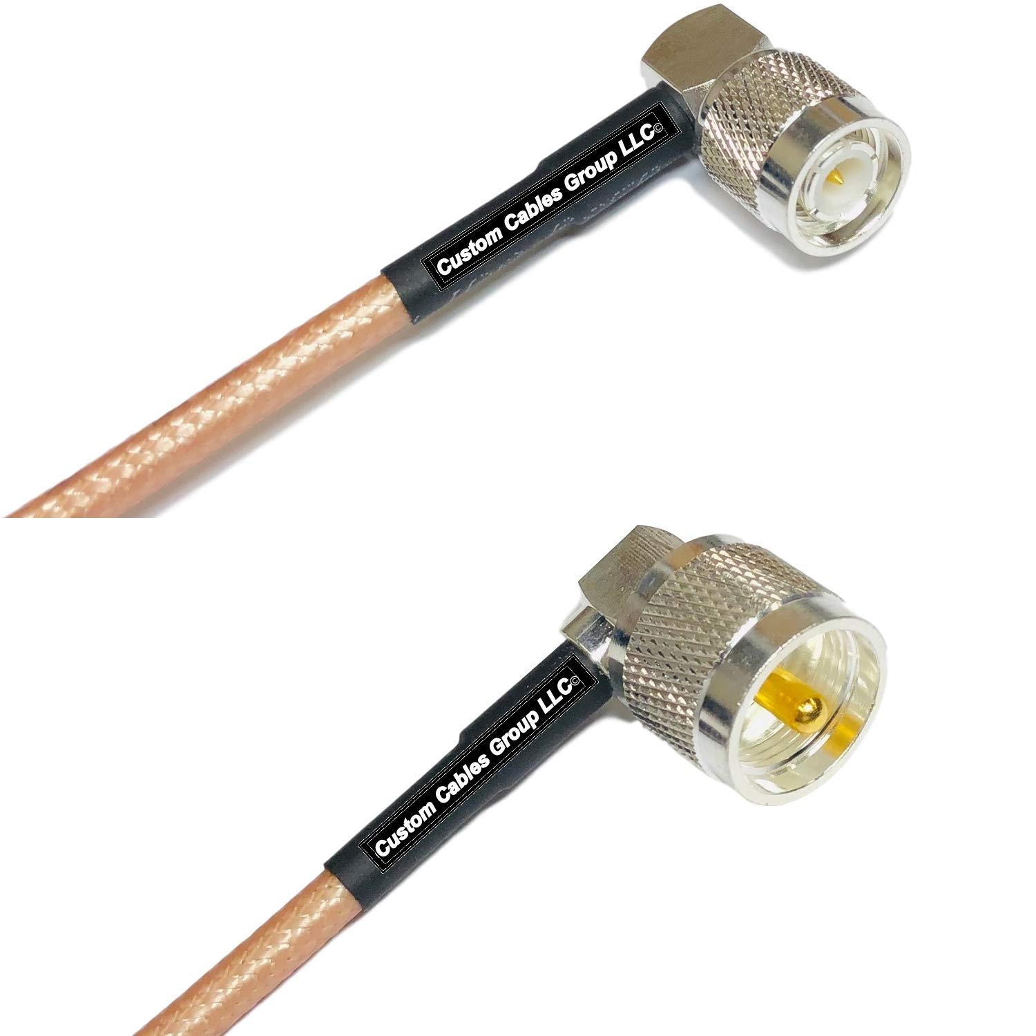 Custom Cables Group6 feet RG142 TNC Male Angle to UHF Male Angle RF Coaxial