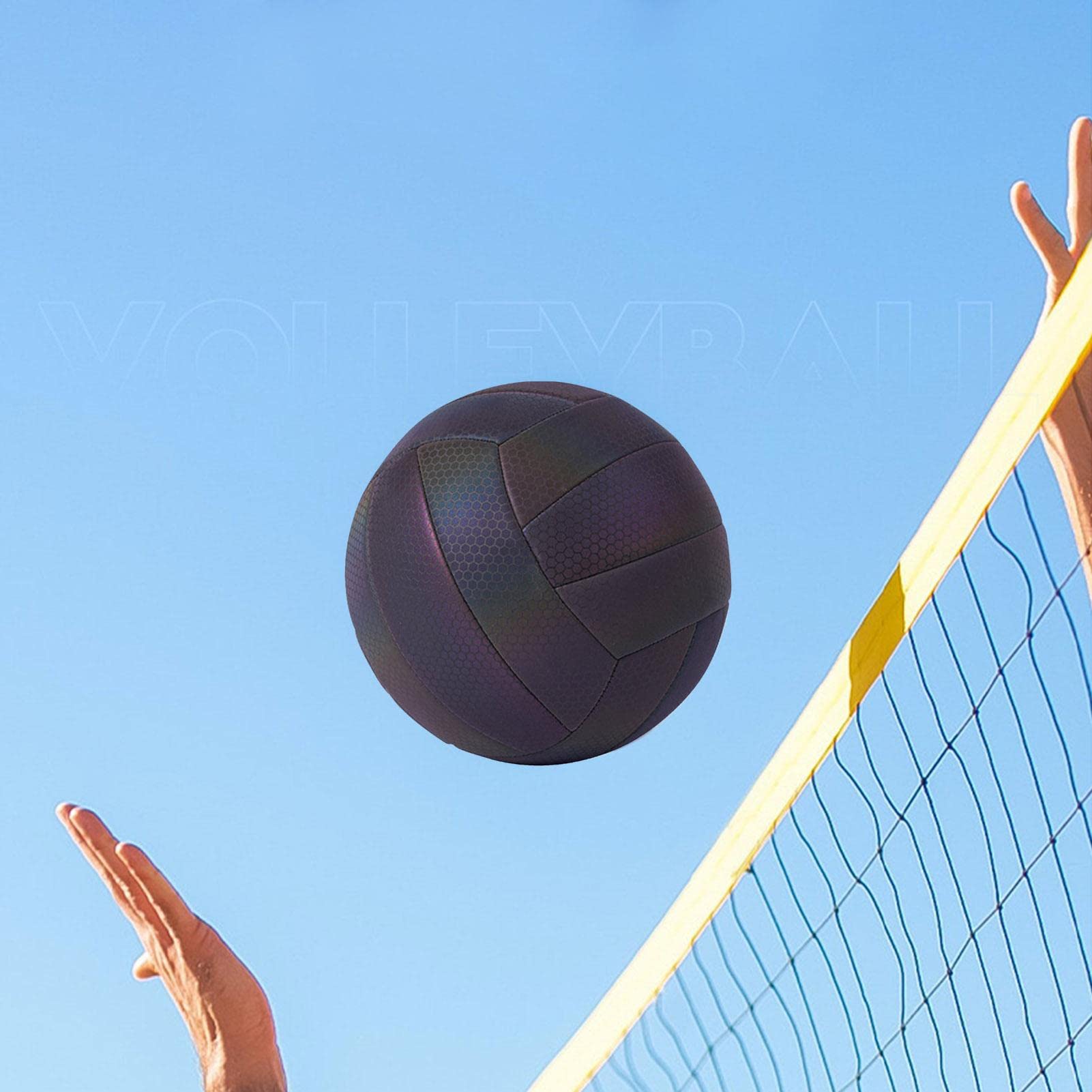 Holographisch Leuchtender Reflektierender Volleyball - Leuchtender Volleyball Größe 5 Sport Ballspiel Geschenke Für Indoor Outdoor Nachtspiel, Training