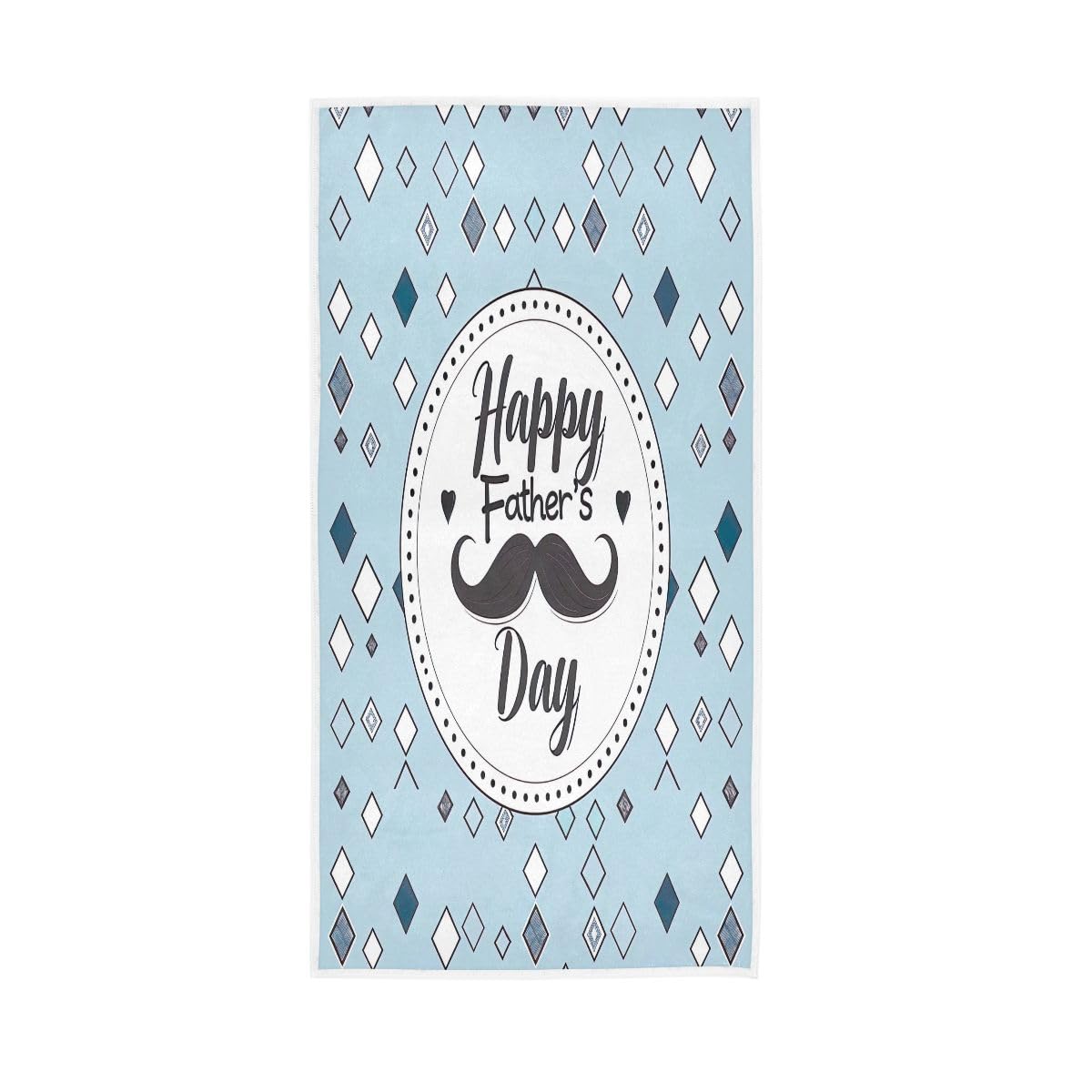 HUYGD Blue White Father's Day Hand Towel, Hand Towels and Washcloths for Bathroom 15 x 30 Inches