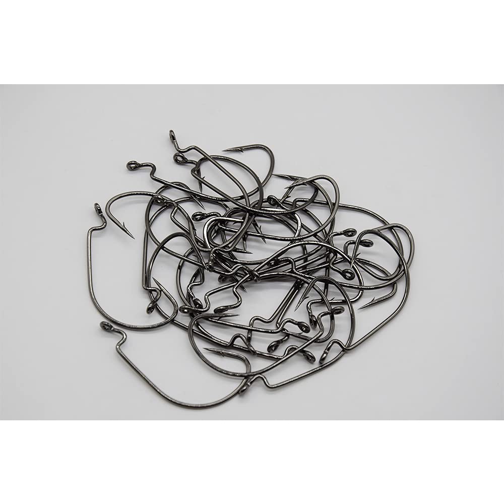 Tigofly 20 Pçs Agudos Baixo Ganchos Ponto De Corte Preto Níquel Aço
