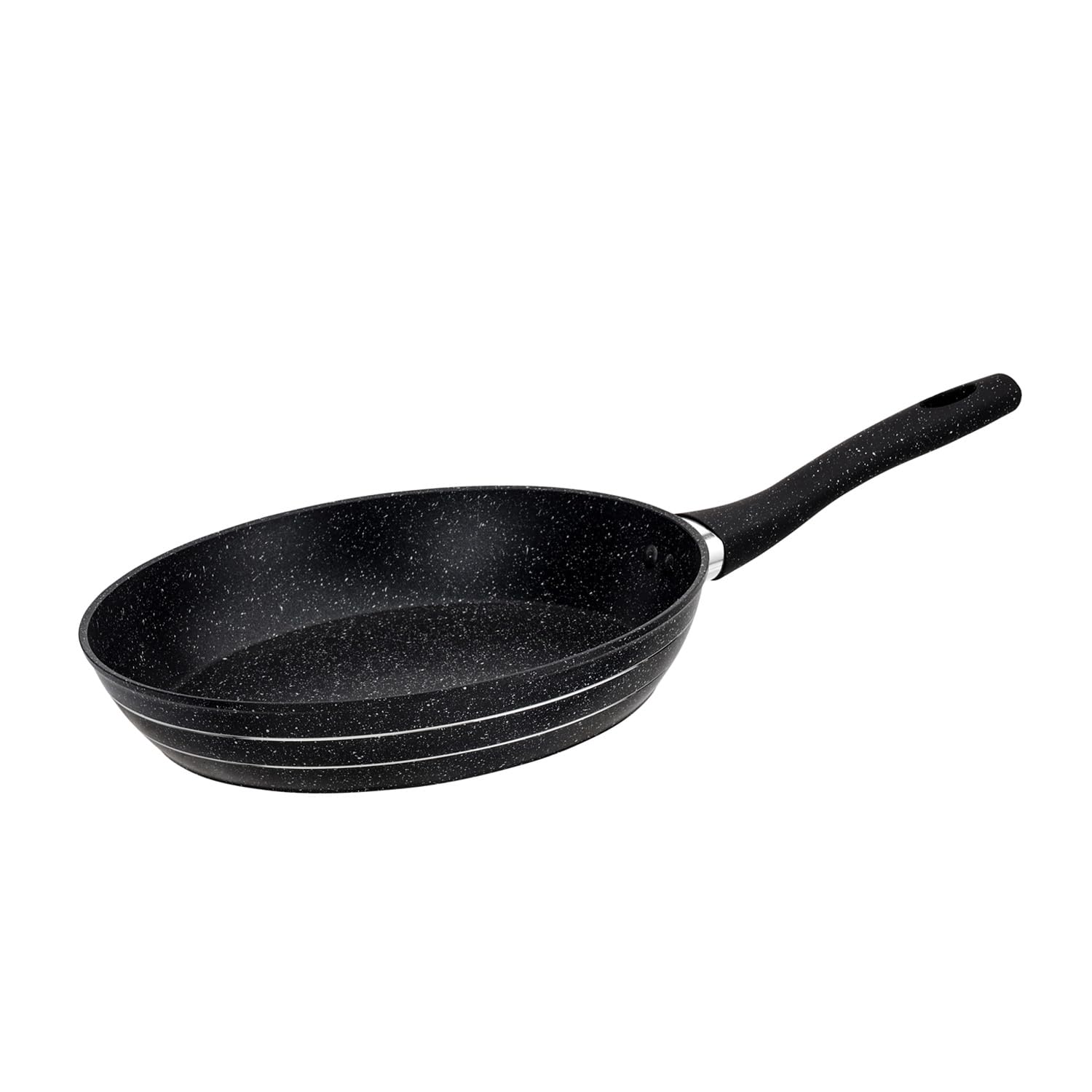 Royalford Smart Fry Pan RF11872 with Durable Granite Coating, Forged Aluminium Non-Stick Frying Pan Induction Hob Egg Omelet Pan | Saute Pan with 5-Layer Construction & Cool Touch Handle, 28cm, Black