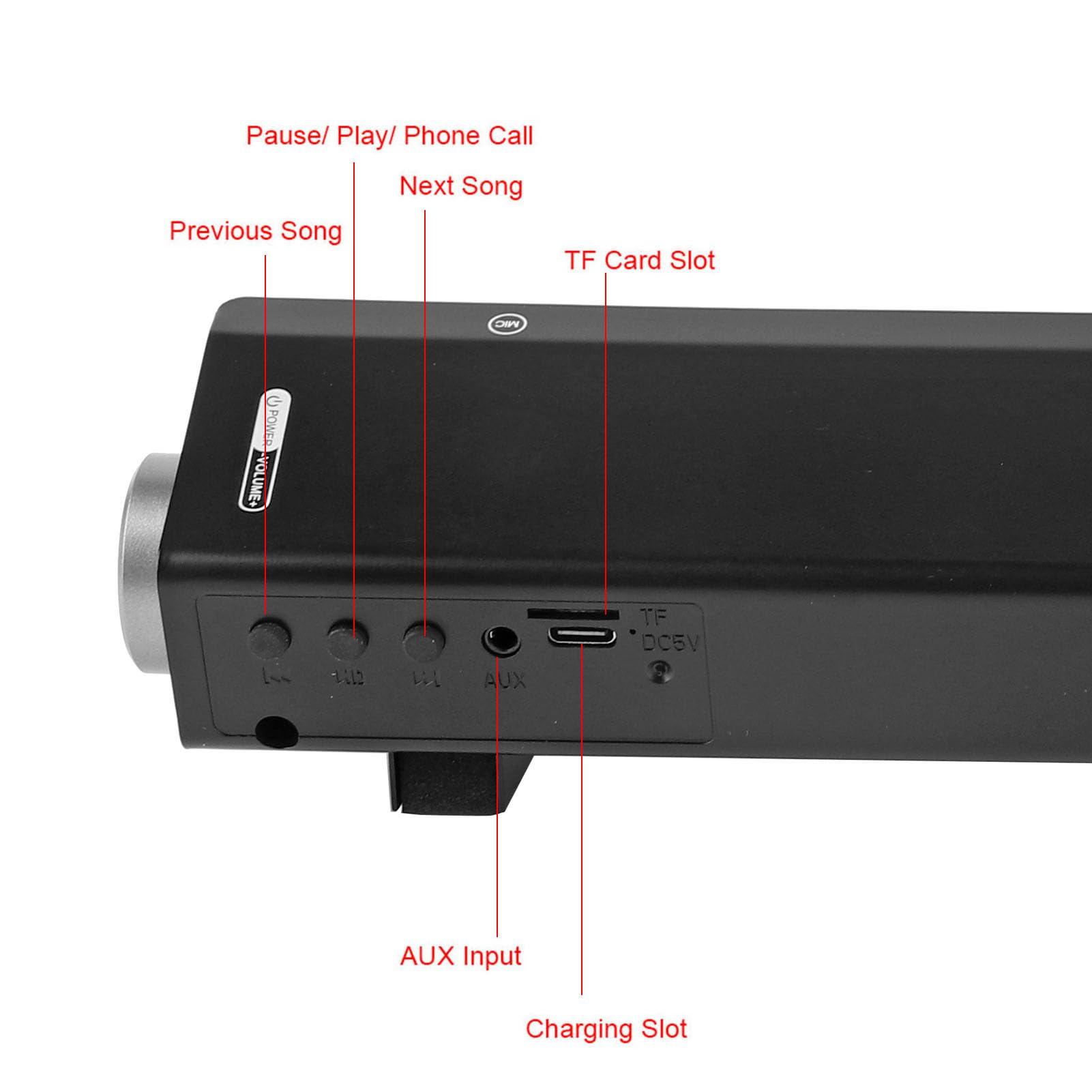 Soundbary Bluetooth Bezprzewodowy stereofoniczny subwoofer G?o?nik muzyczny AUX Audio Player do kina domowego Przeno?ny d?wi?k i wideo