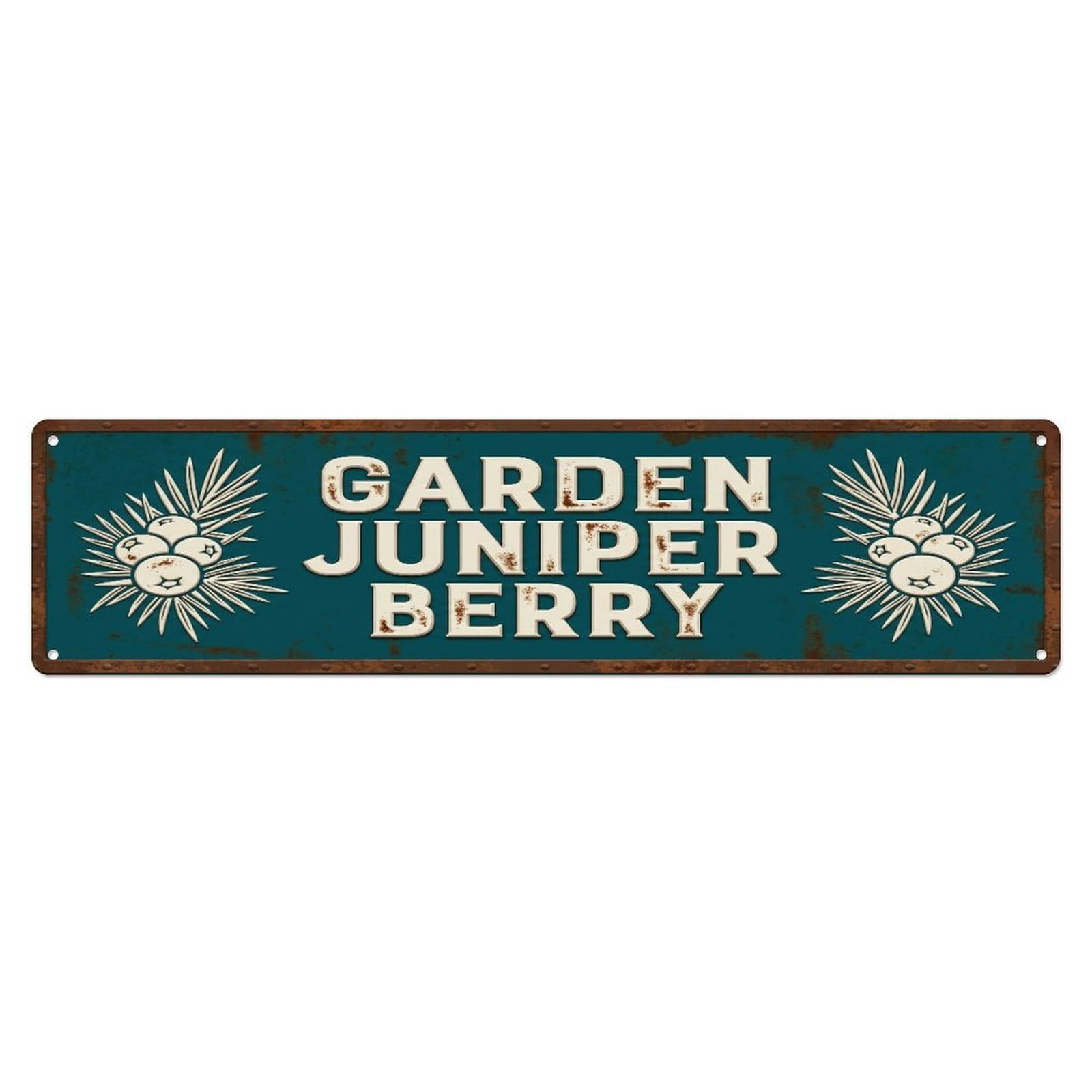 Metal Tin Sign GARDEN JUNIPER BERRY Vintage Berry Rustic Farmhouse