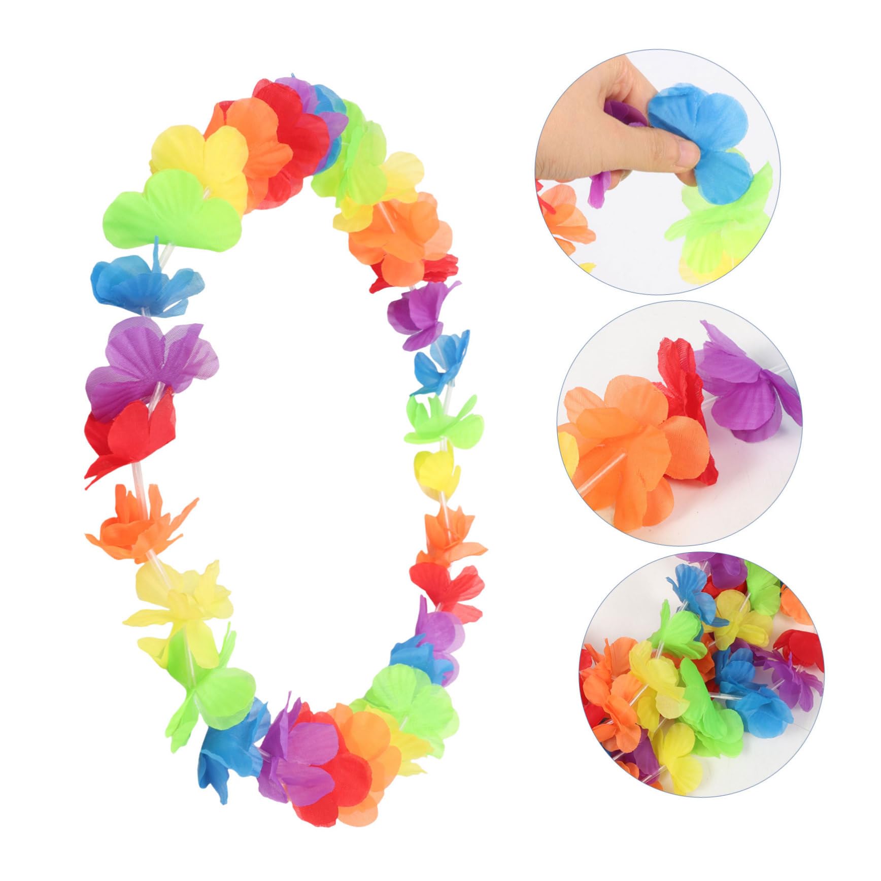 Zerodeko 20piezas Guirnalda Hawaiana De Flores Para Fiestas Tropicales y Cumpleaños Collar Floral Para Bodas y Eventos Accesorio Para Disfraces y Fotografía