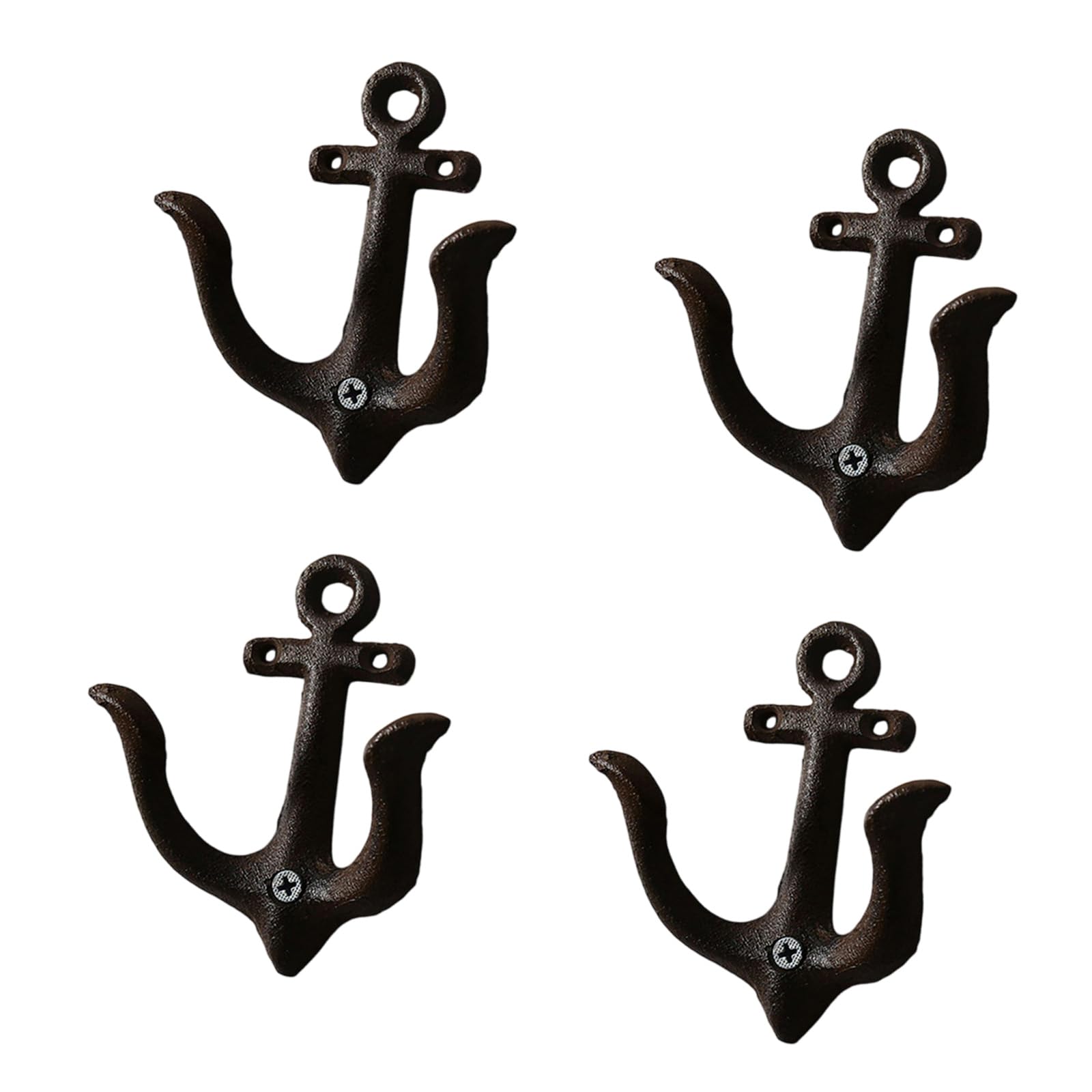 Whoasyst Bucolic Iron Anchors Shape Wall Hooks for Coastal Themed Decors Heavy Duty Entryway Hangers Homes Organization Heavy Duty Ship Anchors Hook