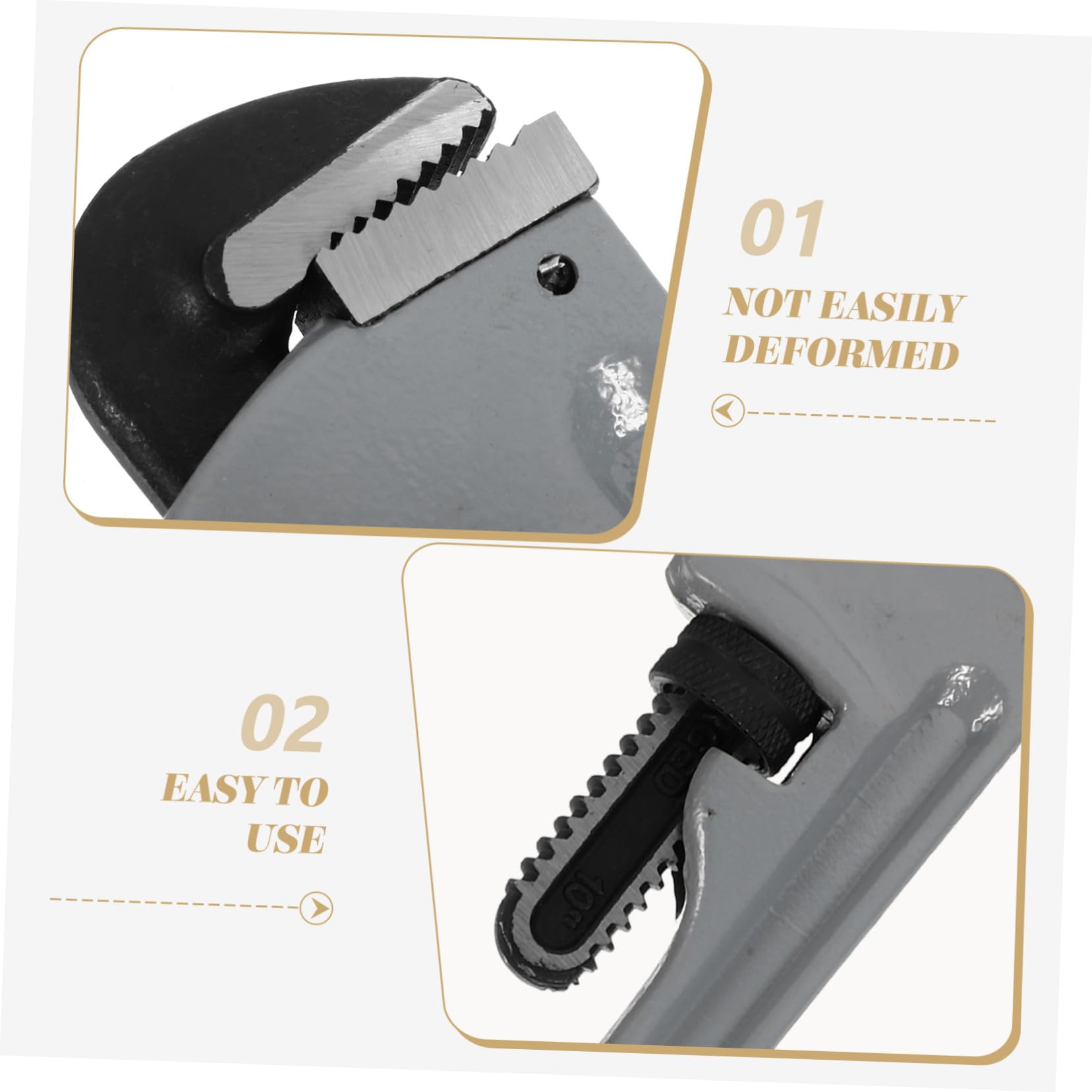Llave Ajustable para Fontanería Herramienta Pesada de Aluminio y Acero -vanadio Llave de Tubería Antideslizante para Baño y Plomería