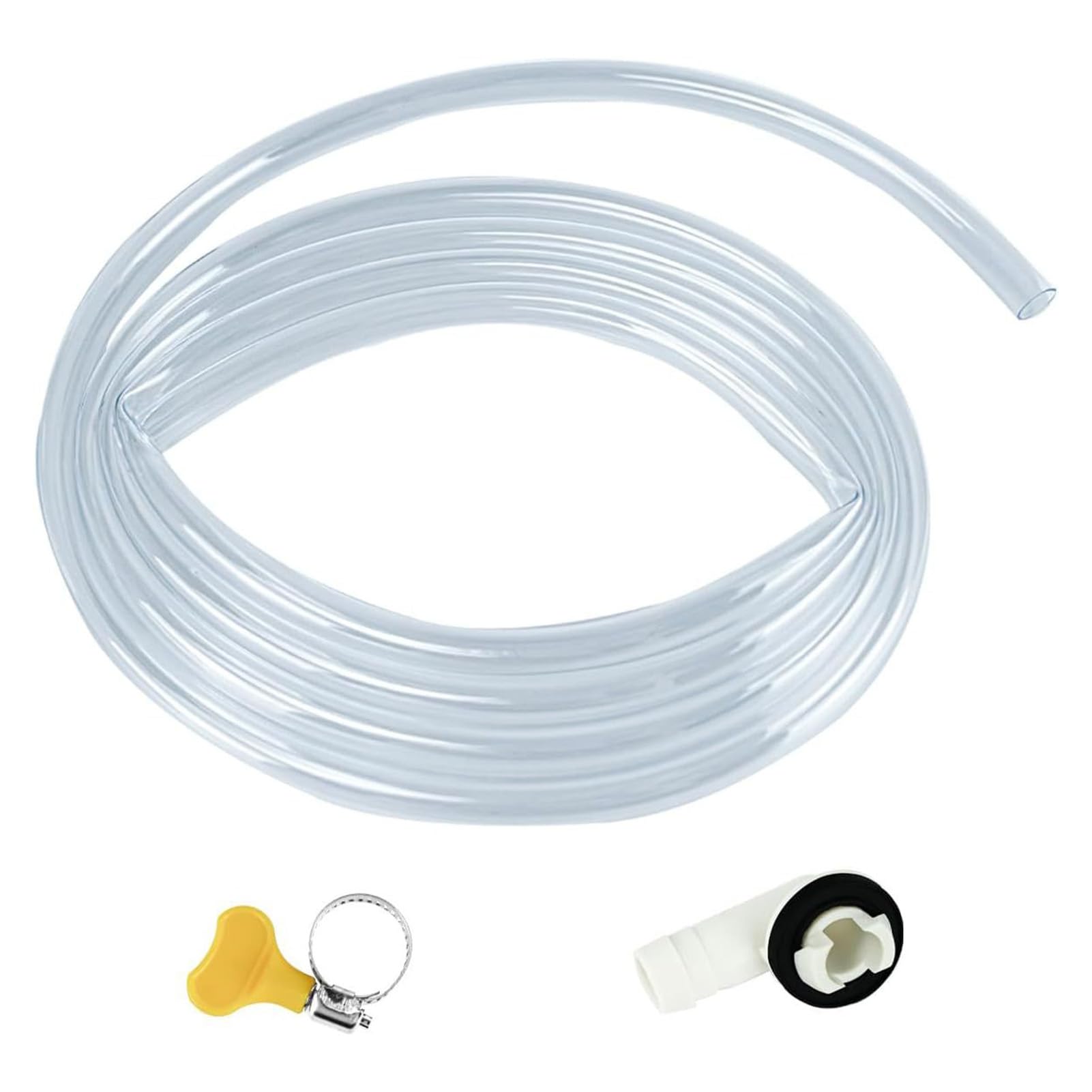 bayicie AC Drain Hose Kit 15mm Universal Condensate Drain Tube with Leak-Proof Rubber Gasket & Clamp Transparent PVC