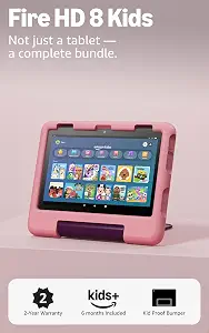  Fire HD 8 Kids tablet (newest model), ages 3-7. With bright 8" HD screen. Includes ad-free and exclusive content, parental controls and 13-hr battery, 32GB, Disney Princess