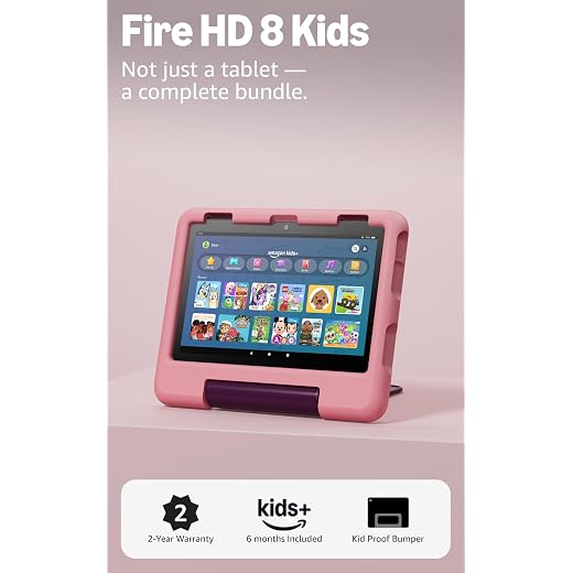 Amazon Fire HD 8 Kids tablet, ages 3-7. With bright 8" HD screen. Includes ad-free and exclusive content, parental controls and 13-hr battery, 32GB, Disney Princess