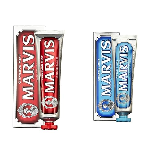 Marvis Juego de pasta de dientes de menta y menta acuática, 3.8 onzas