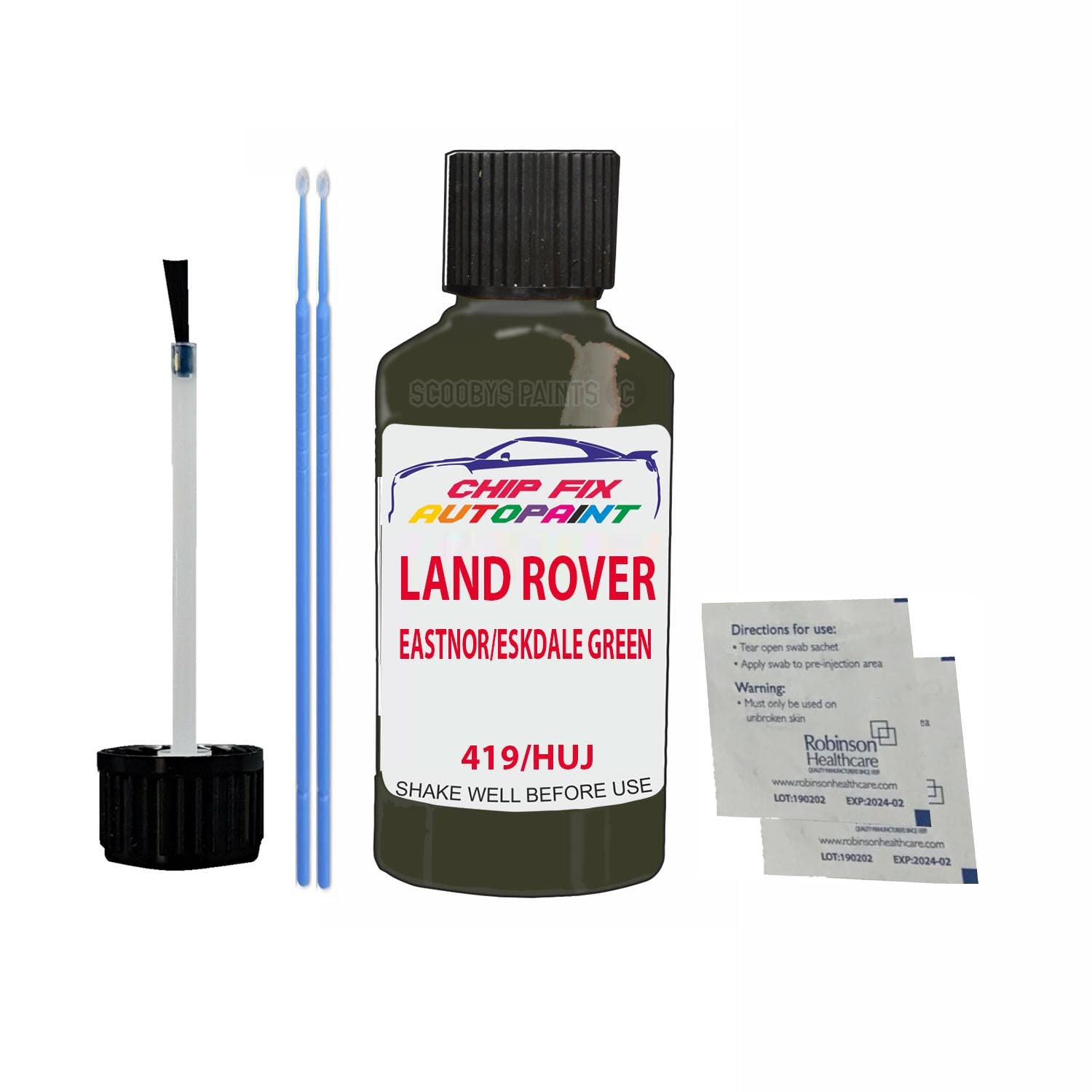 Scoobys Paints Back In The Mix Eastnor/Eskdale Green Touch Up Paint For Land Rover Land Rover 419 1989-1995 30Ml Bottle Brush Scratch Stone Chip Repair Pen