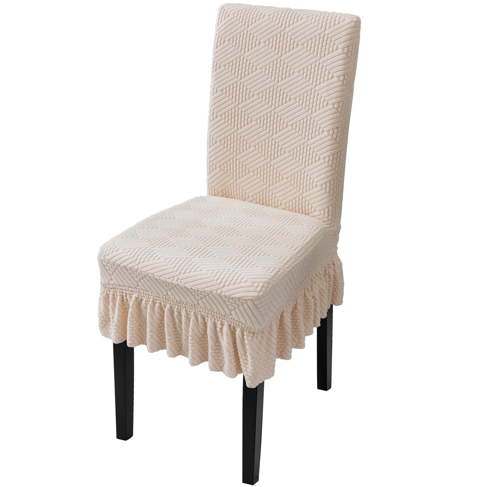 Housse de chaise intégrée avec jupe pour banquet de restaurant et salle à manger lot de 2