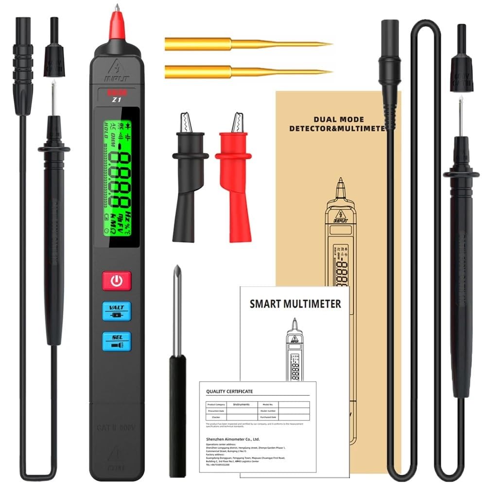 Tester rilevatore di tensione multimetro digitale intelligente Penna elettrica senza contatto Capacità Diodo Ohm Hz Misuratore di tensione CA CC NCV(Z1 Tool kits)