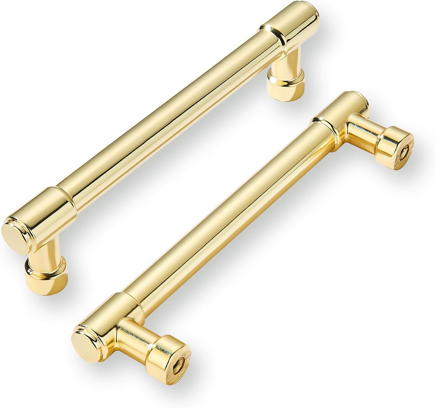 khtumeware 10-Pack 5inch Center to Center Polished Brass Cabinet Pulls Heavy Duty Cabinet Handles for cabinets Dressers