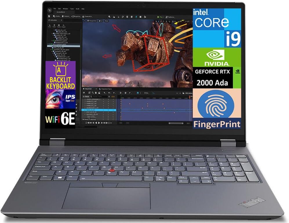Lenovo ThinkPad P16 Gen 2 Workstation Laptop 16.0" IPS WUXGA Display (Intel i9-13980HX, 64GB DDR5, 2TB PCIe SSD, RTX 2000 Ada, Backlit KB, Fingerprint, 2 Thunderbolt 4, WiFi 6E, Win 11 Pro)