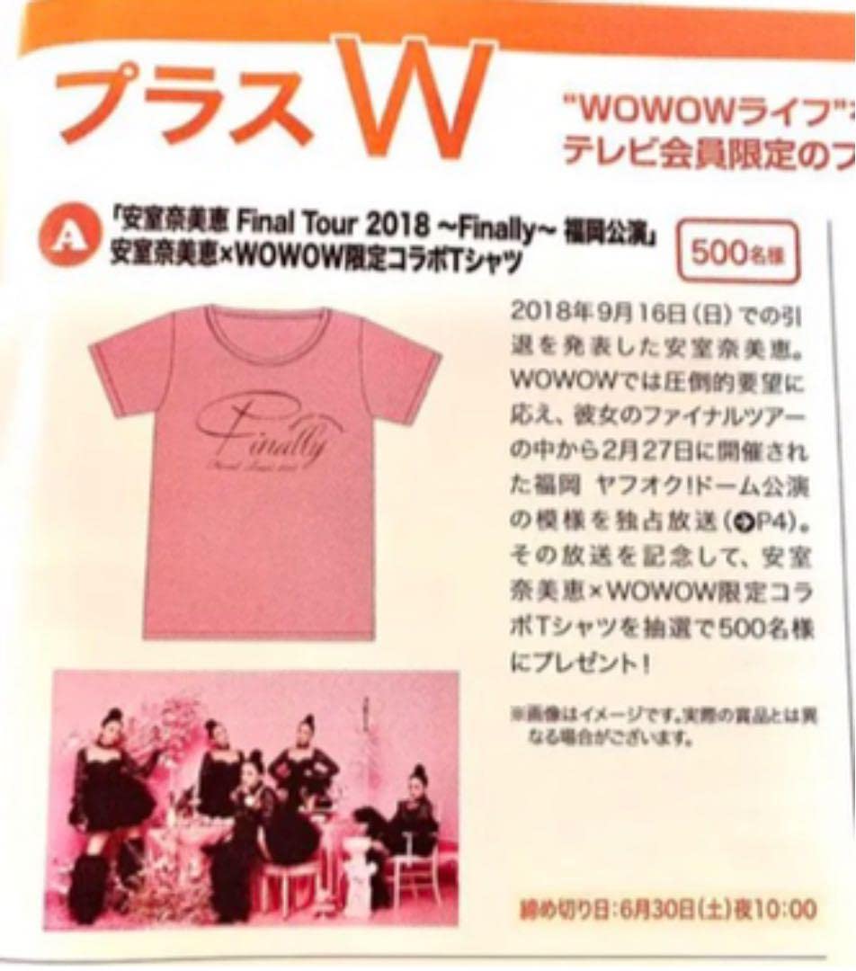 安室奈美恵　WOWOW限定コラボ　Tシャツ 安室奈美恵 WOWOW限定コラボ Tシャツ 安室奈美恵のデビュー20