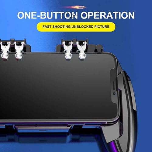 Miniatura 3 de BBSJ - Controlador de juego para teléfono celular, joystick móvil de seis dedos, ventilador de refrigeración Gamepad accesorios de juego de disparos