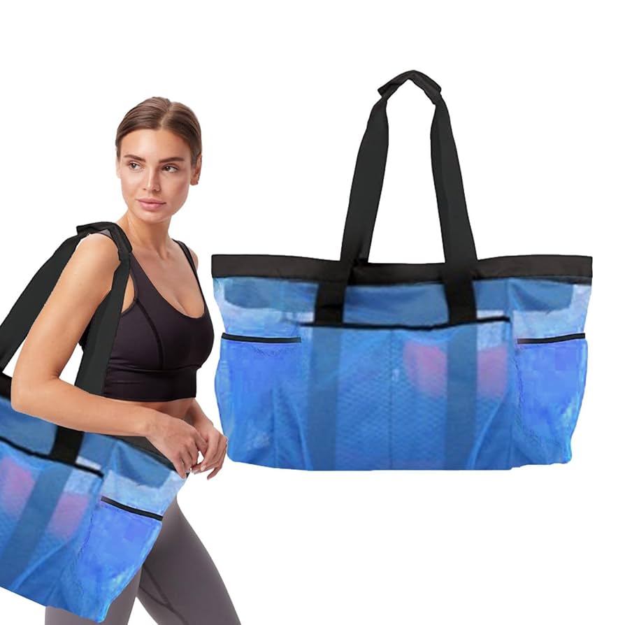 Amazon.co.jp: ジップ付きメッシュ・プールバッグ、ポケット付き