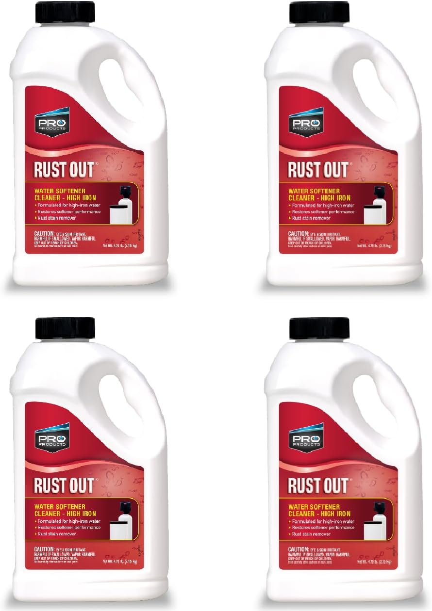 Pro Products Rust Out RO05B Water Softener Cleaner And Iron Remover, 4.75 lb. Bottle, 4 Pack