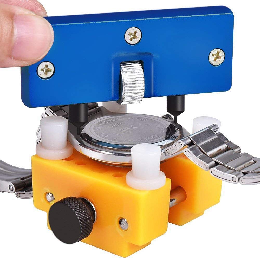 Image secondaire de MMOBIEL Watch Case Back Opener Adjustable Remover Screw Wrench and Watch Holder Tool for Battery Replacing and Repair