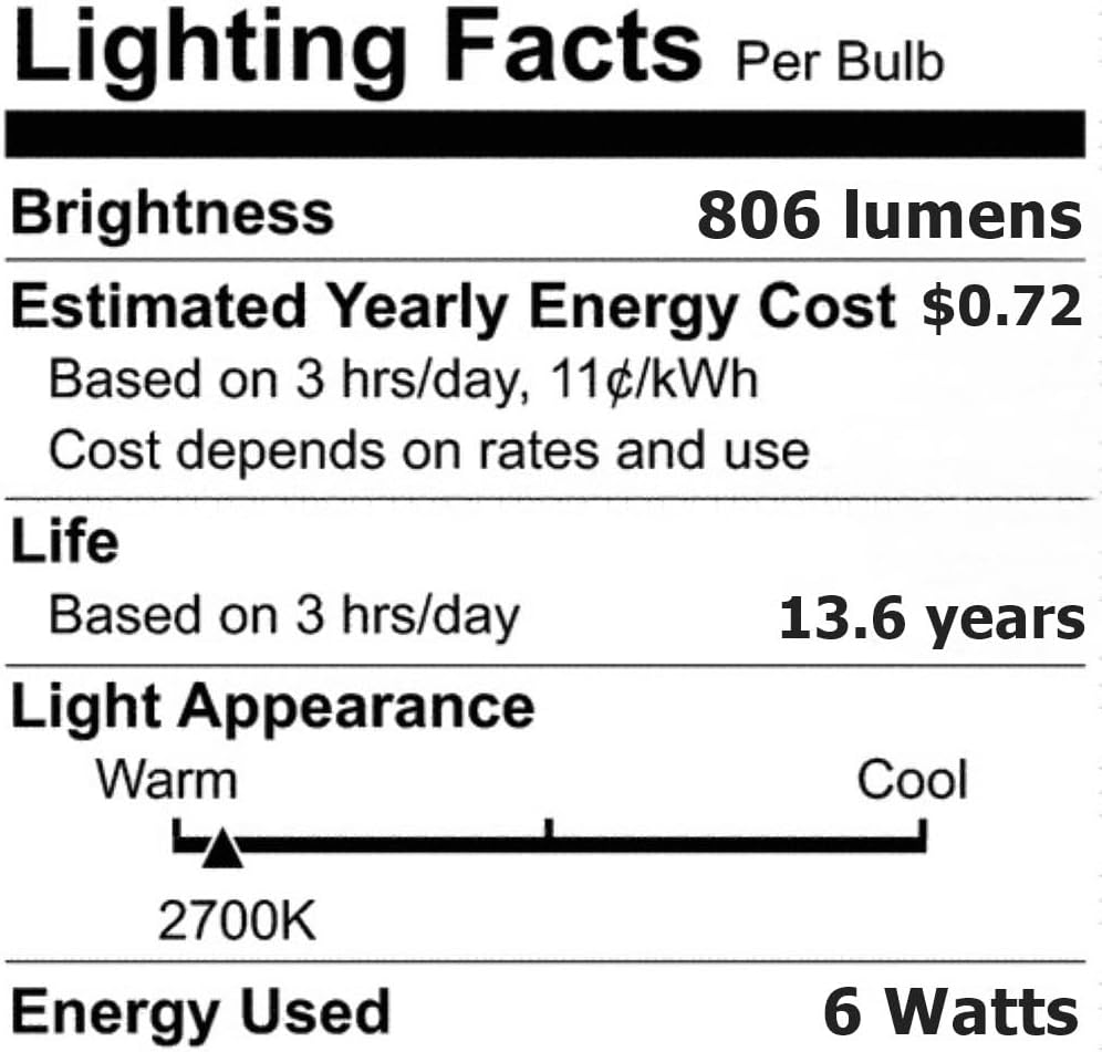Anyray (10-Bulbs) A19 40W Equivalent, LED Light Bulb, Clear, E26, Vintage Edison Style, Warm White 40-Watts