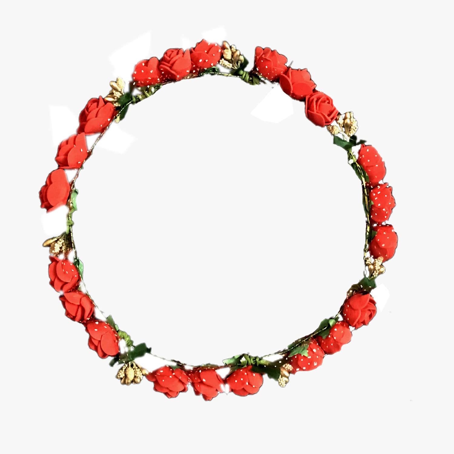 Arooman™Floral Handmade Hair Tiara for Women & Girls Head Crown, Red, Pack of 01 (B0BQYD66RN) Amazon Price History, Amazon Price Tracker