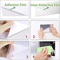 Vista 5 de 4 piezas de hoja de espejo de corte flexible a medida de 6 x 9 pulgadas, autoadhesivas, sin vidrio, espejo de plástico PETG