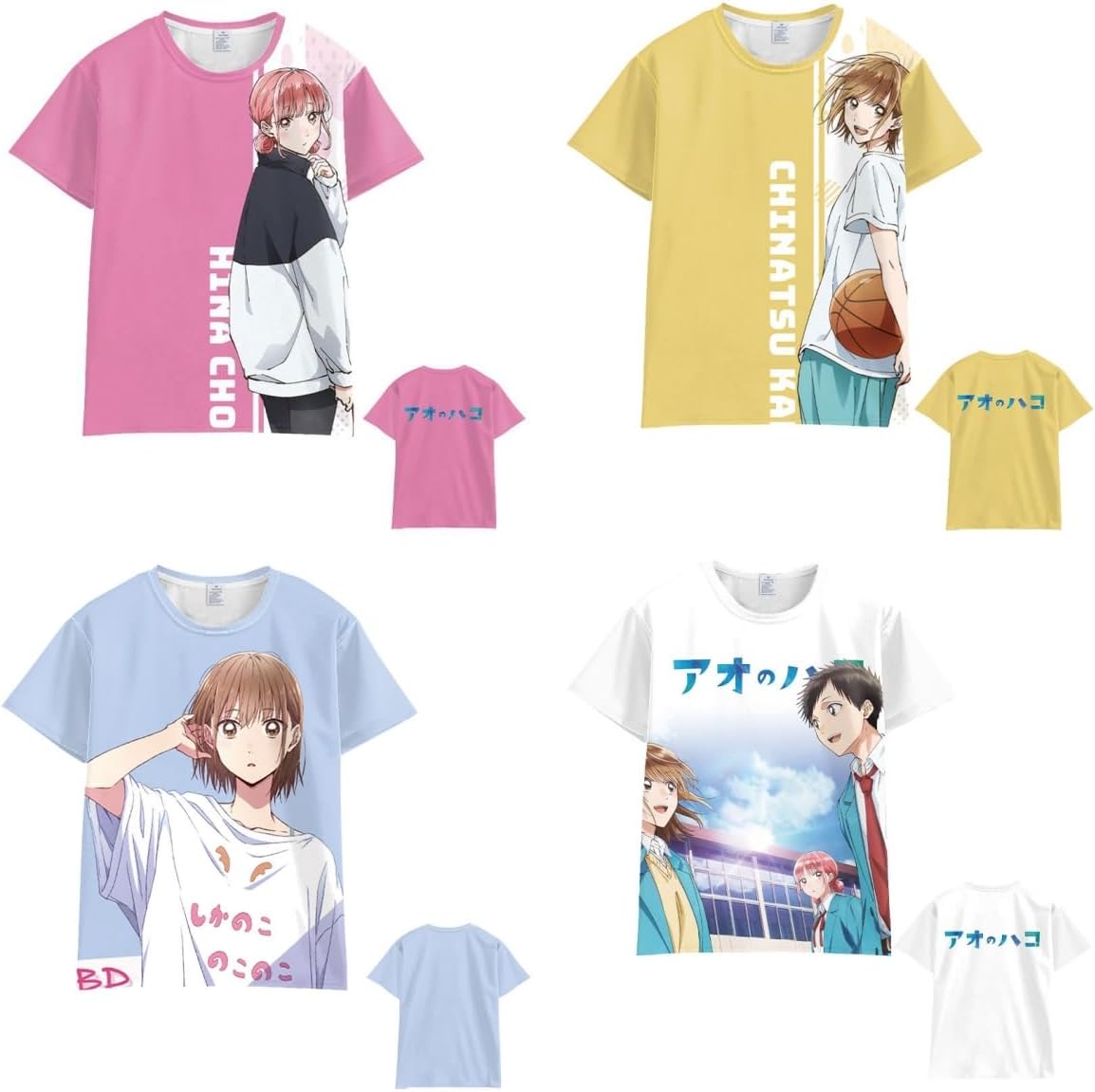 【セール中】アオのハコ 鹿野千夏 猪鹿蝶 tシャツ アオのハコ 猪鹿蝶Tシャツ(XL) 腰掛けアクリルスタンドセット