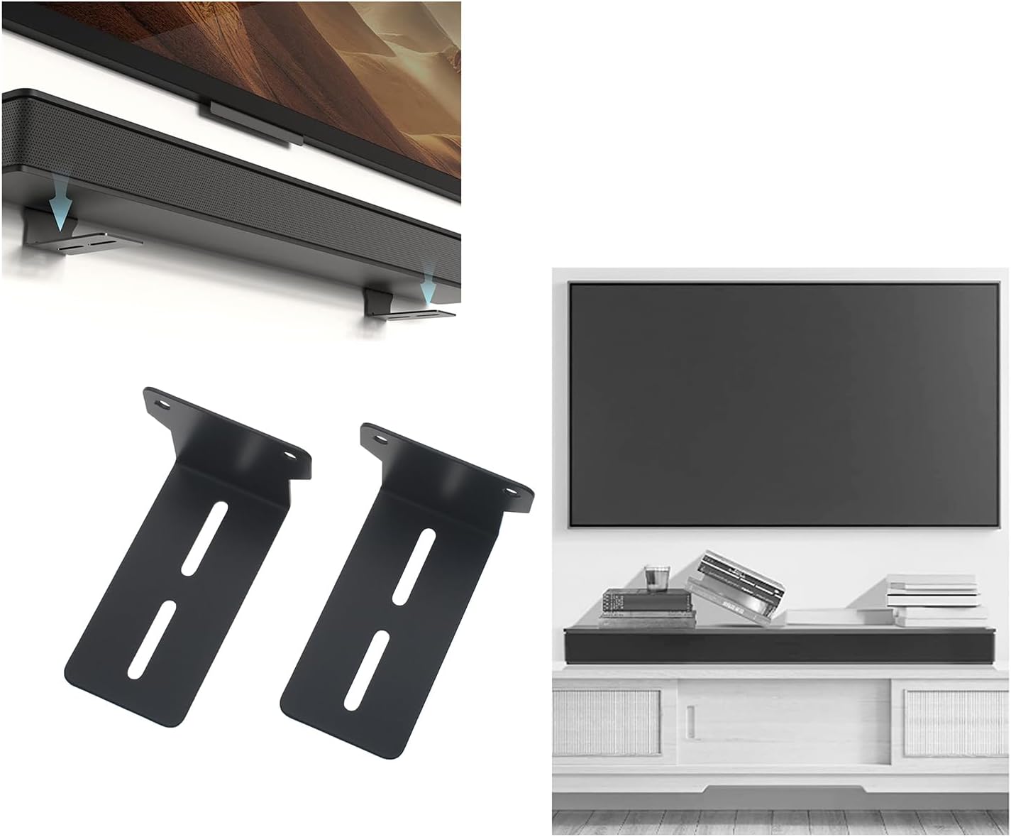 FDXGYH 1set Sound Bar Mounts Universal Sound bar Mounts Under TV Speaker Shelf Mounting Holder Compatible Most of Soundbars Wall Mount Brackets - Image 5