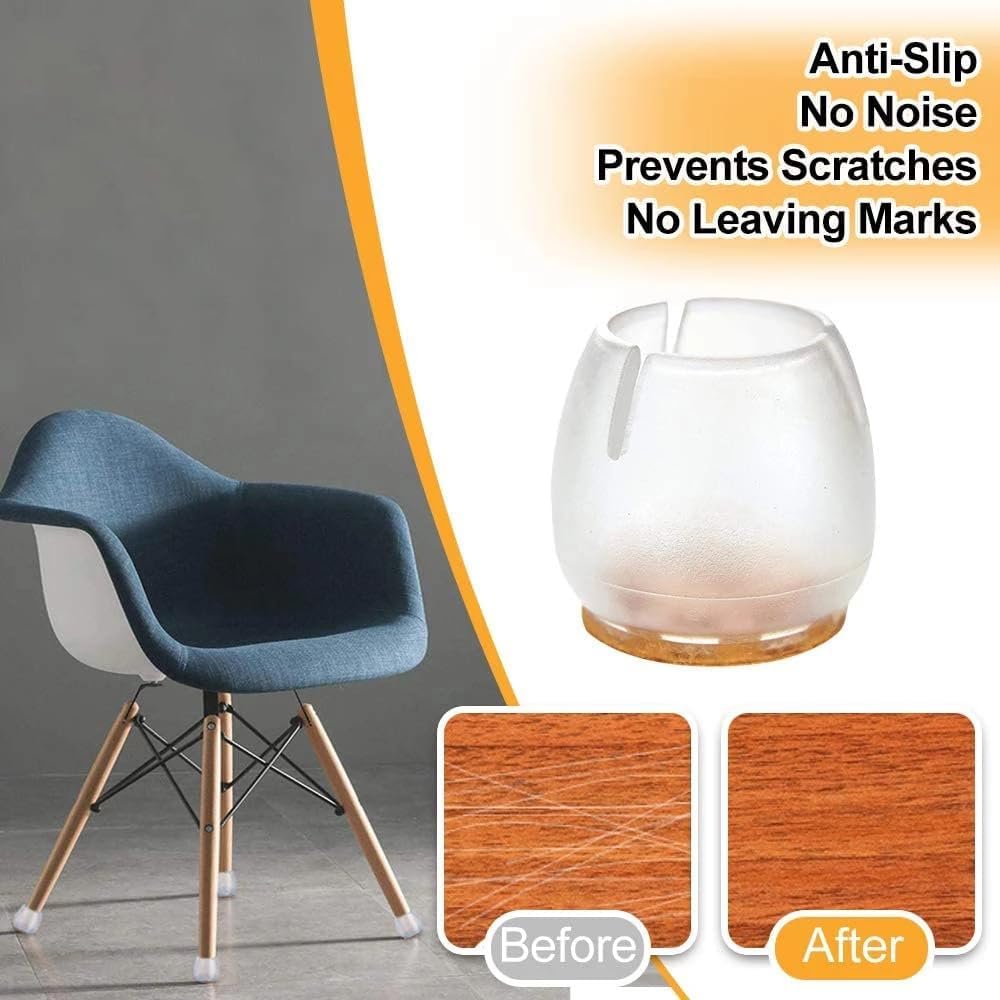 Chair Leg Protectors，Chair Leg Covers, Slip Chair Leg Floor Protectors, 32pcs Round Rubber Bottom Non-Slip Cups Sofa Table Foot Floor Protector Pads Pipe Plugs for Furniture Feet