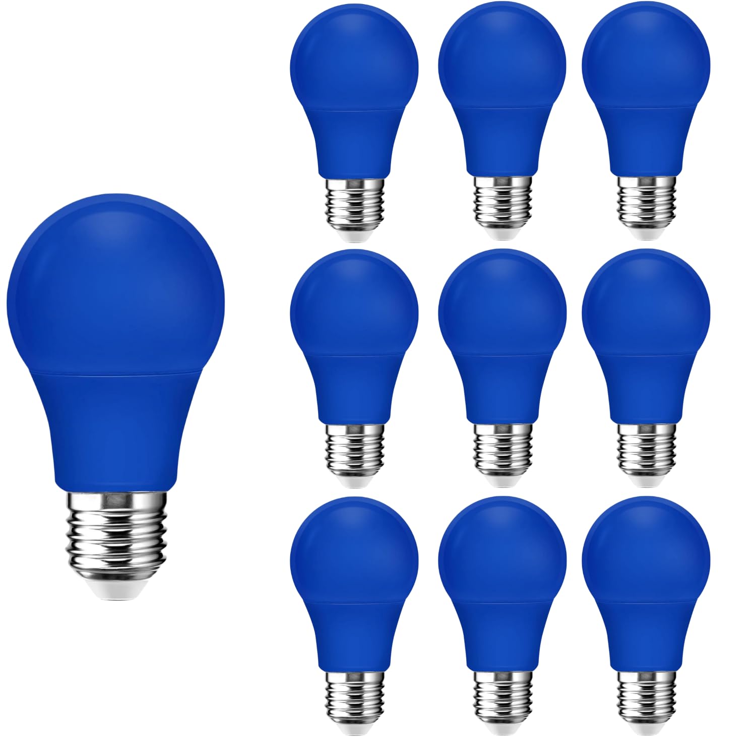 E27 LED Blue Light Bulb,9W A60 Colored Bulbs Decorative Light Bulbs for Thanksgiving Day, Christmas, Party, Holiday Lighting,Pack of 10