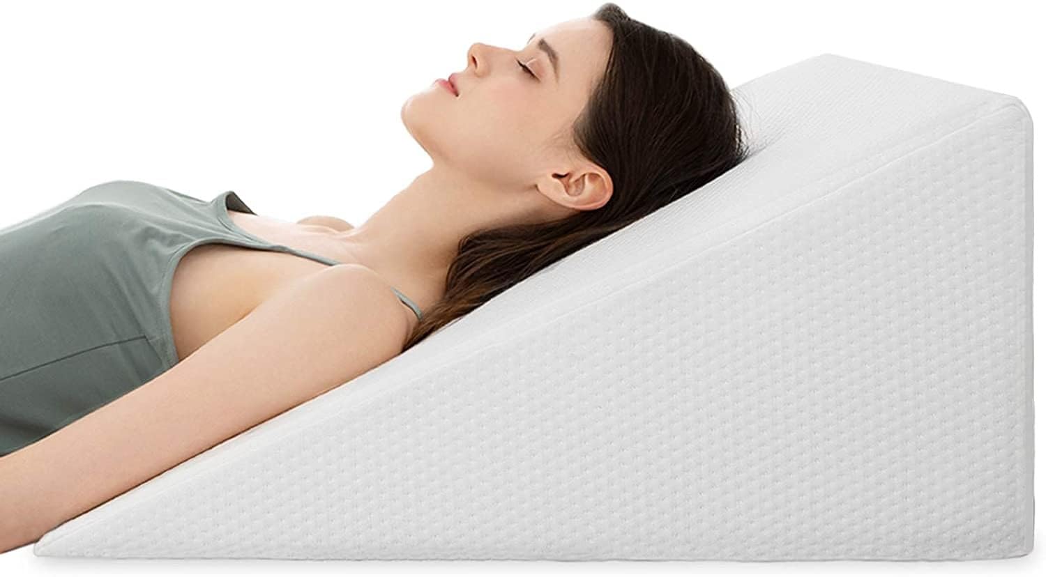 Orthopedic Bed Wedge Pillow with HD Foam Top Elevation for Sleeping, Acid Reflux, Heartburn, Anti Snoring and GERD Pillow - Ideal for Neck Pain, Back Support Size: (W 60 x L 60 cm, Standard: 8")