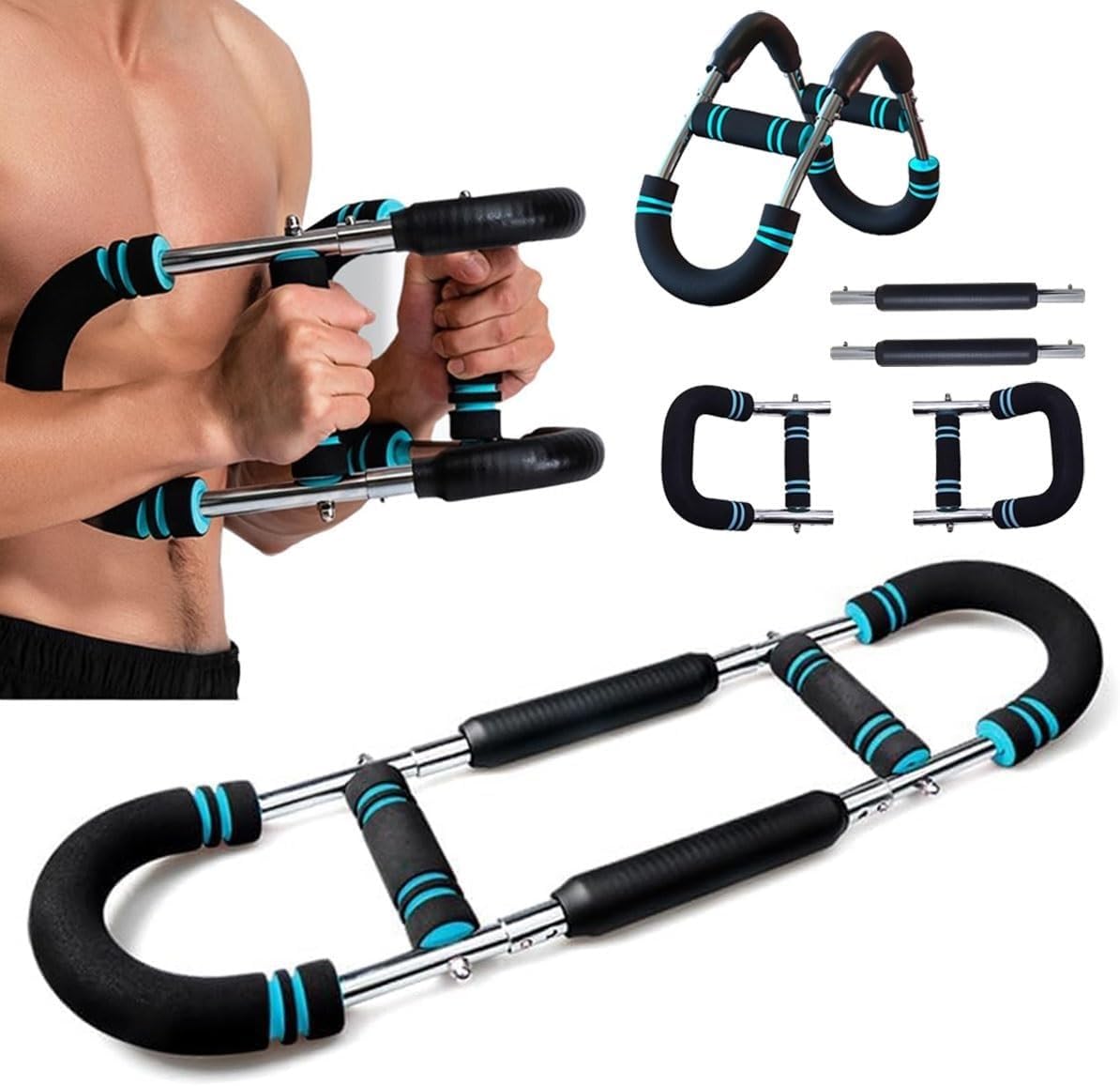 Twister Arm Trainer, Shaker Twister Arm Trainer, przenośny Power Twist Arm Trainer, 40-100lb sprzęt do ćwiczeń klatki piersiowej dla mężczyzn, wzmacniacz przedramion, przenośny Power Twister Bar do