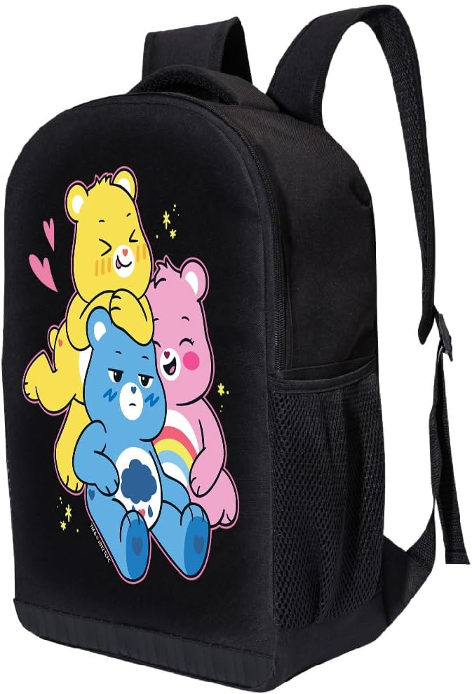 Fast Forward Care Bear Girls Backpack for School - Stylish School & Travel Knapsack Kids Bookbag with Laptop Sleeve (Pink-Blue-Yellow Star)