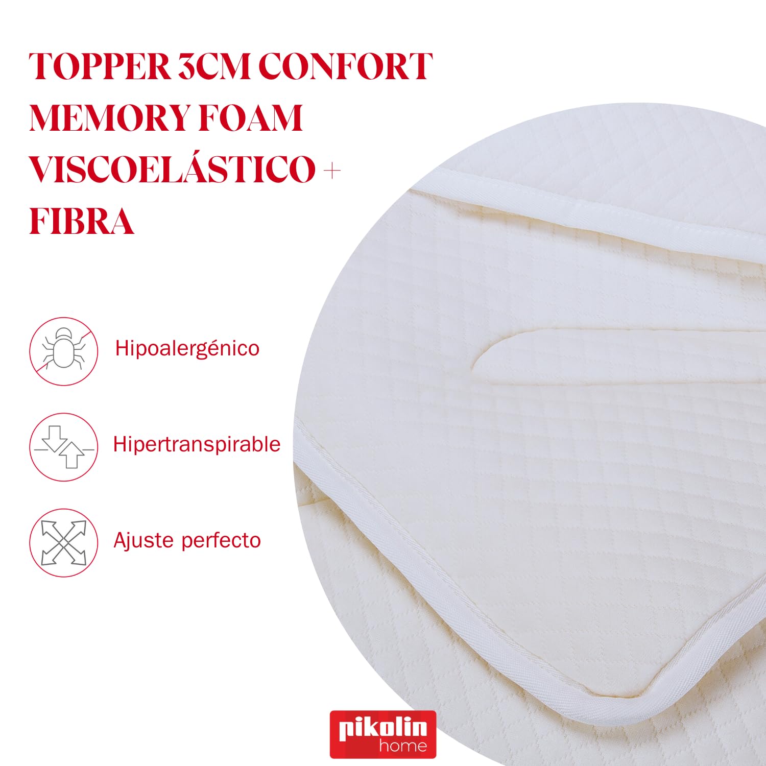 EVERGREENWEB - Topper Memory Foam 6 cm Singolo 90x200 cm, Correttore Materasso, Coprimaterasso