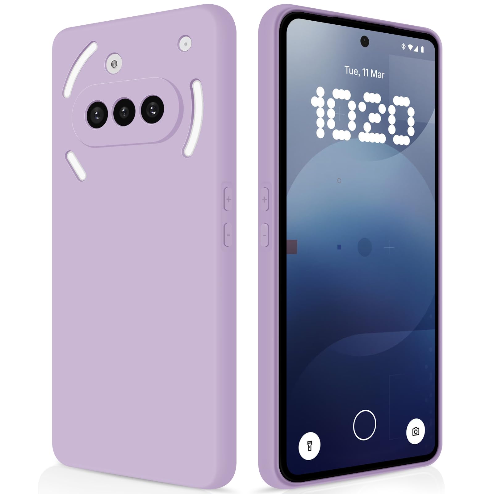 GiiYoon Hülle Kompatibel mit Nothing Phone 3a, Hochwertiges Liquid Silicone Case, Rundumschutz Handyhülle, Kratzfestes Weiches Mikrofaserfutter- Lila