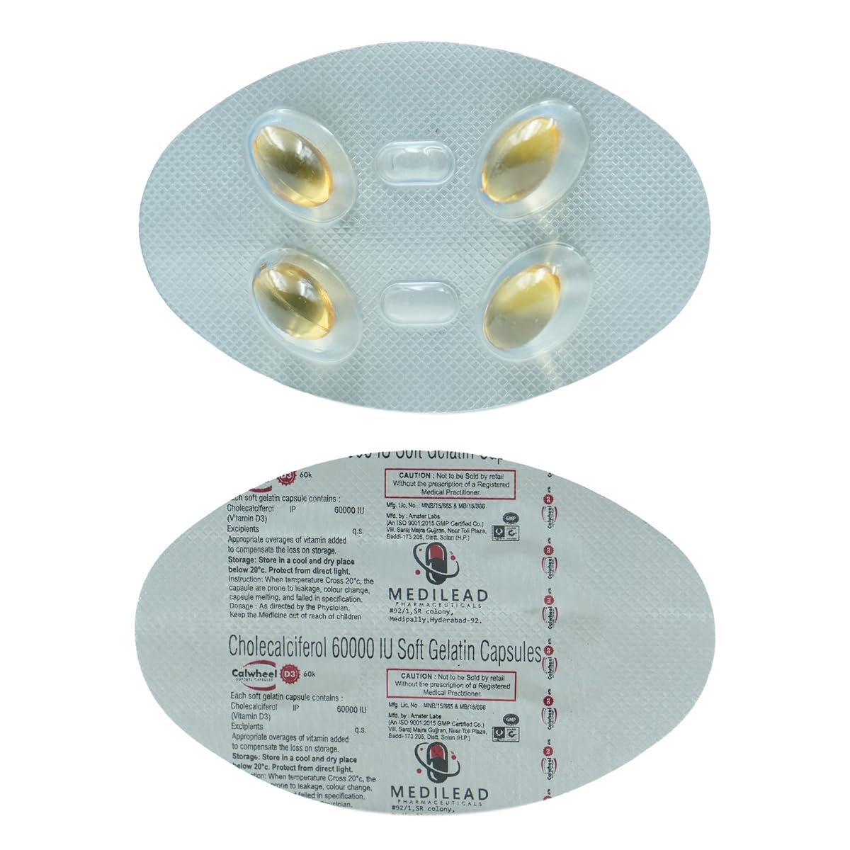 CALWHEEL D3 60K SOFTGEL - Strip of 4 Capsules
