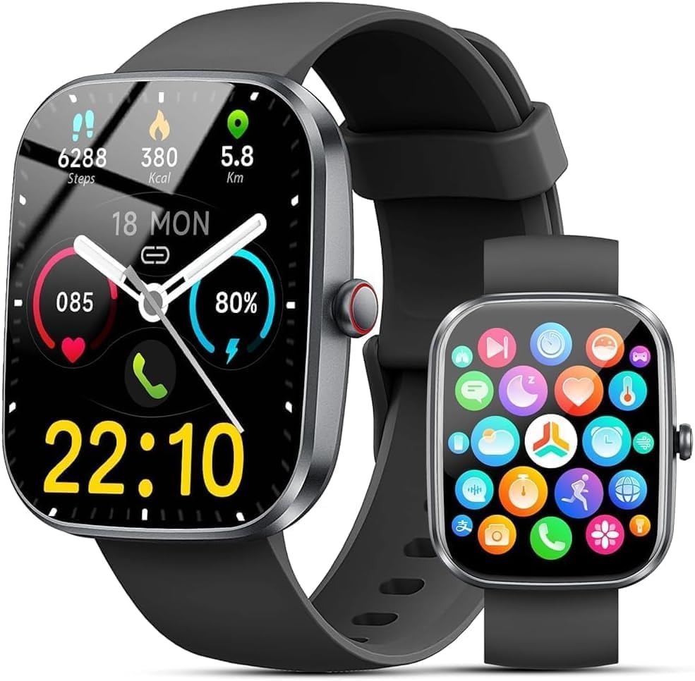 Nuovo Smartwatch Uomo Donna, 100+ Sportive Fitness Tracker con Sonno Contapassi Cardiofrequenzimetro, 1.91" Smartwatch con Effettua/Risposta Chiamate, Impermeabil IP68 Smart Watch per Android/iOS