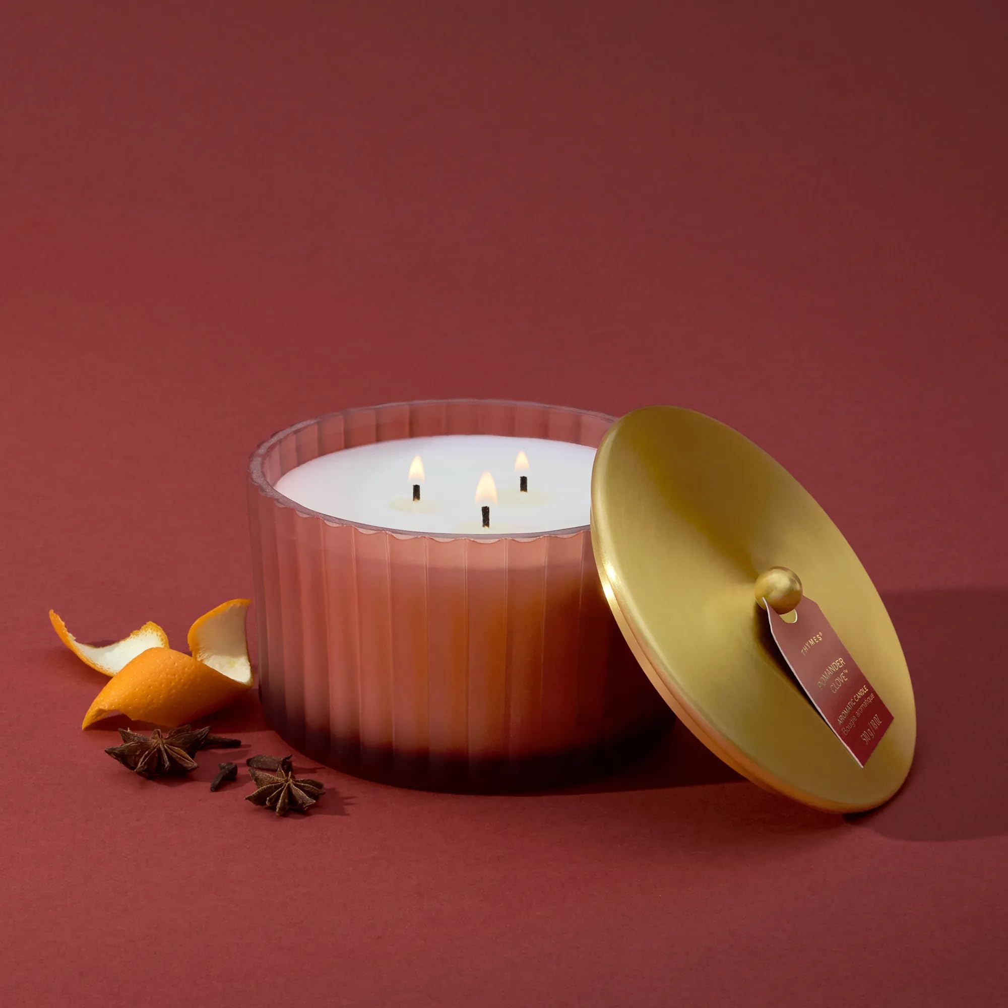Thymes Pomander Clove - Candela con 3 stoppini grandi, 510 g, candele