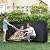 VIVOHOME 8ft Heavy Duty Indoor Outdoor Firewood Storage Log Rack with Cover Combo Set Black