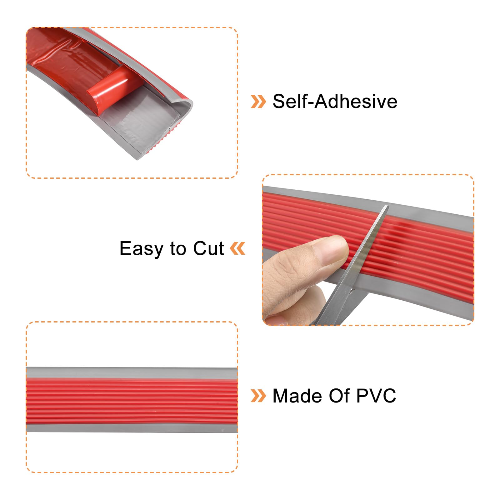 uxcell 1Pcs Stair Nosing, Vinyl Stair Edge Protector, Anti Slip Step Trim for Stair Edging Stair Edge Trim - Image 3