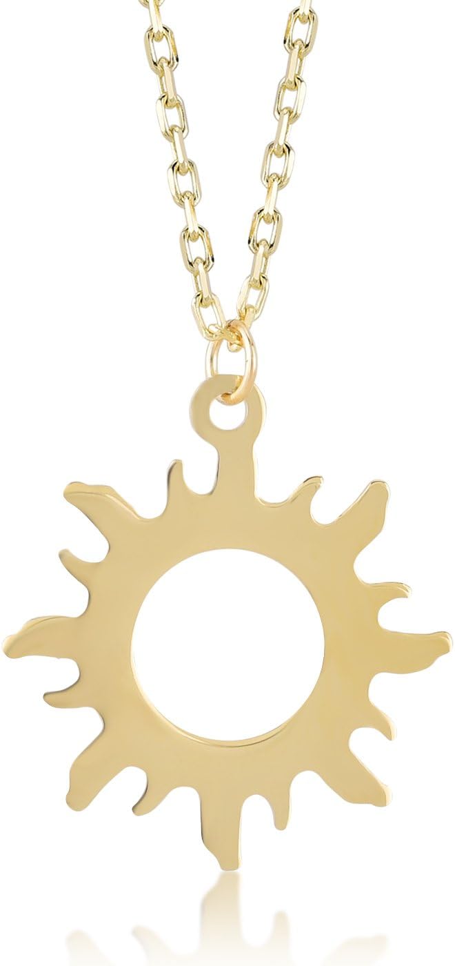 Ladies sunshine necklace 14 ct / 585 yellow gold