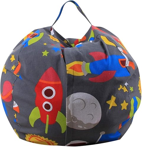 Miniatura 2 de LMYOVE Funda para silla puf de almacenamiento de animales de peluche para niños, organizando juguetes de peluche para niñas y niños (26 pulgadas,