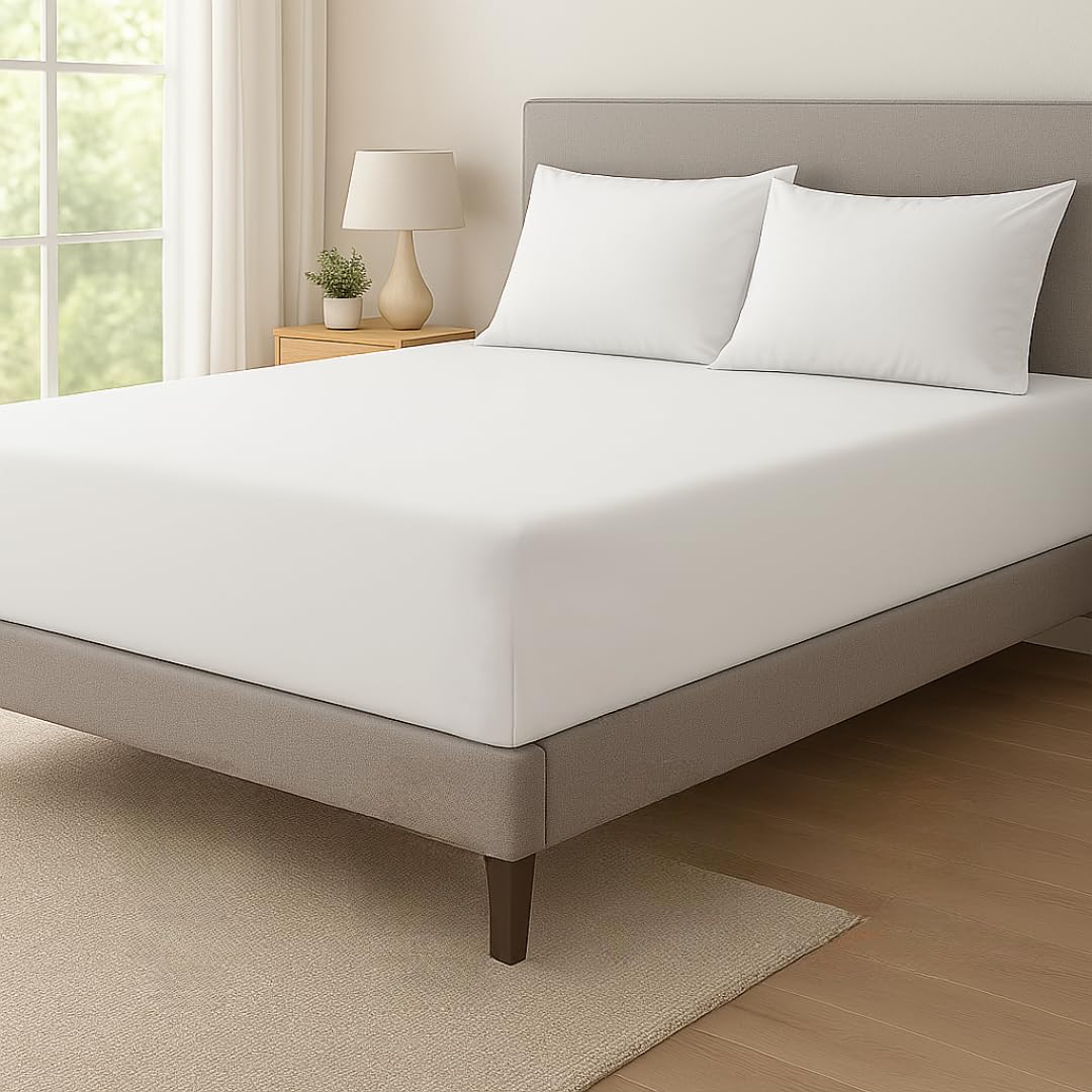 Deep Fitted Sheet – 40cm Extra Deep Pocket – Fully Elastic – Soft Brushed Microfibre...