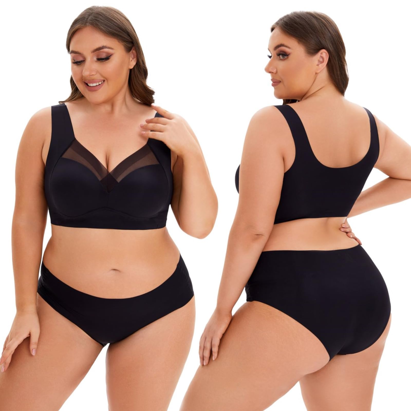 Brasier sin costuras para mujer, talla grande, para la espalda, sin costuras, sin costuras, para dormir, para deporte todos los días