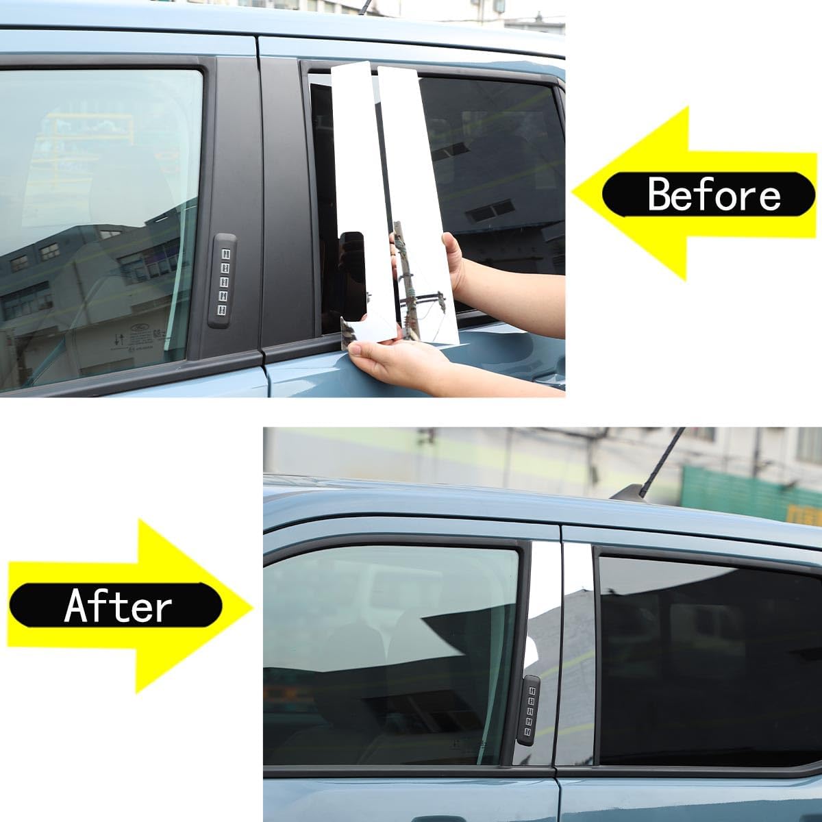 TOYCIDFG Car Door Window Pillar Posts Protector Cover Trim Compatible with Ford Maverick 2022-2025, Stainless Steel Car Exterior Decoration Accessories