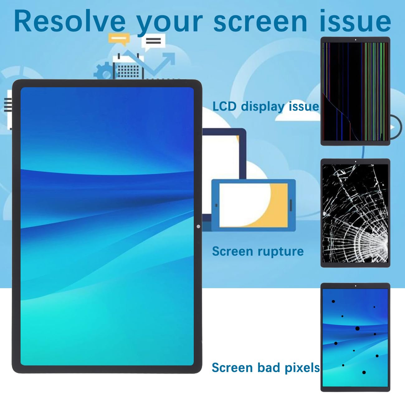 Écran d'affichage pour Xiaomi Redmi Pad SE 11" 23073RPBFG Écran LCD de rechange Kit de réparation (noir)