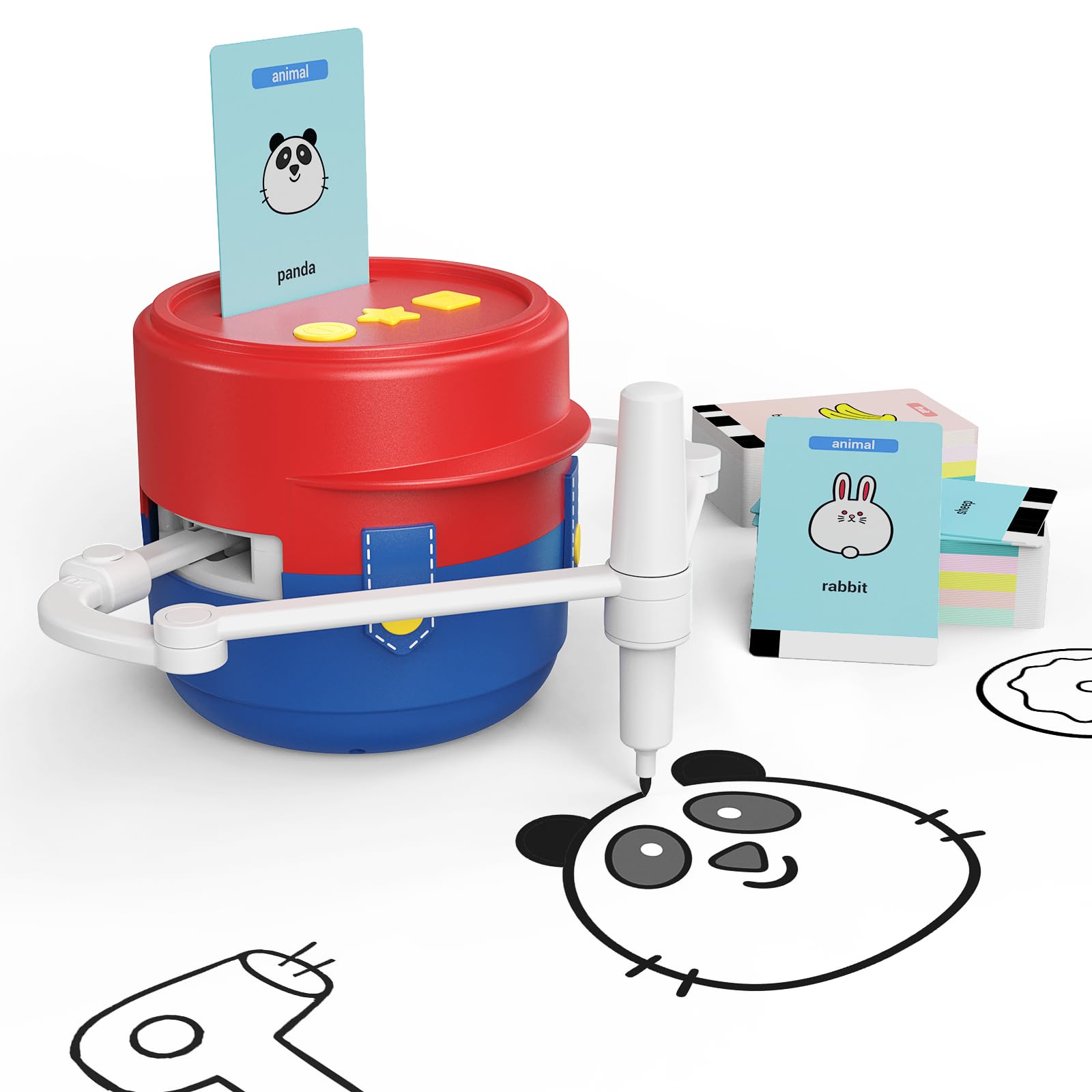 Zeichenroboter für Kinder, Zeichenmaschine & Malmaschine zum kreativen Zeichnen Lernen, 10 Themen，Lernspielzeug ab 3 Jahren, Geschenk für Mädchen & Jungen