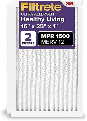 Miniatura 1 de Filtrete UR10 filtro para caldera aire acondicionado MPR 1500 vida saludable ultra alérgeno de 12x12x1 paquete de 2 unidades